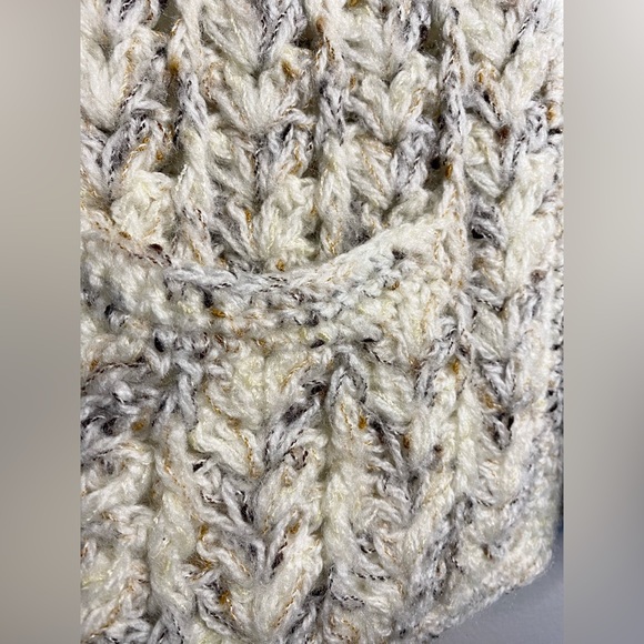 Vintage Knit Vest Woman’s Tan Grey Winter Acyrlic Barbra Sue Fashion 70s Loose - Picture 5 of 7